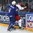 PARIS, FRANCE - MAY 12: France's Antonin Manavian #4 bodychecks Belarus's Yevgeni Lisovets #14 during preliminary round action at the 2017 IIHF Ice Hockey World Championship. (Photo by Matt Zambonin/HHOF-IIHF Images)
